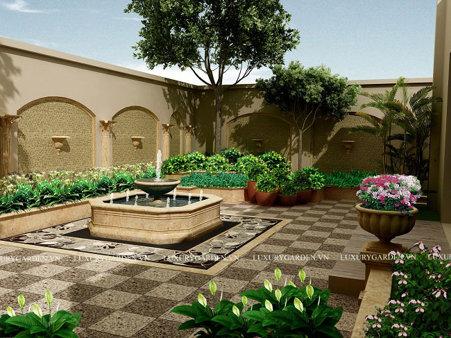 góc đẹp của sân vườn thiết kế mẫu Arabia