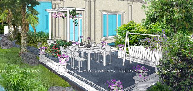 thiết kế sân vườn- nhà vườn đẹp