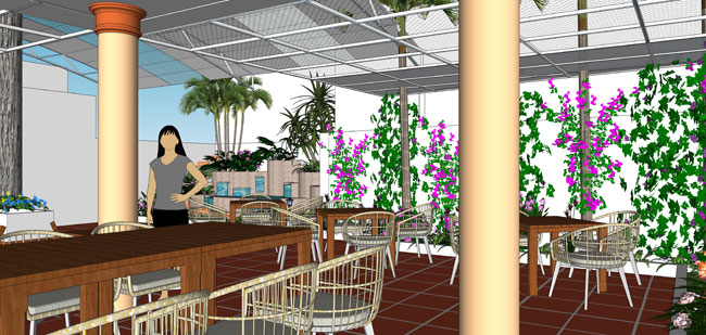 y tưởng thiết kế với cây hoa leo